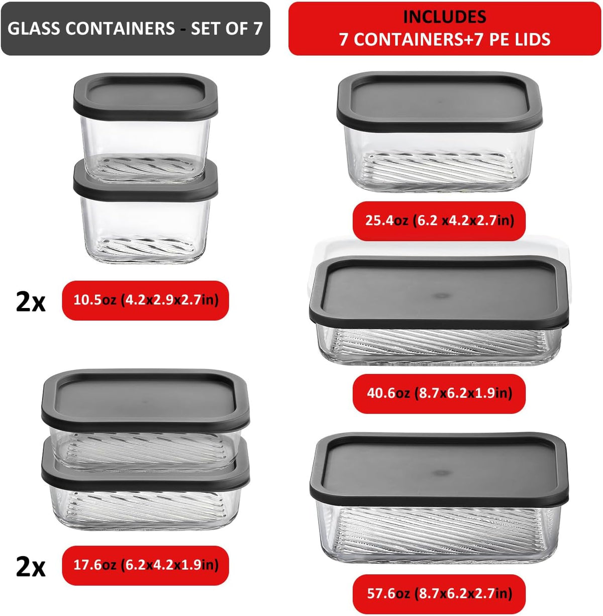 Glass Meal Prep Containers with Grooved Base, 12 Stackable BPA Free Glass Storage Containers with Lids for Lunch, Pantry, and Kitchen - Microwave, Dishwasher Freezer & Oven Safe - Sage