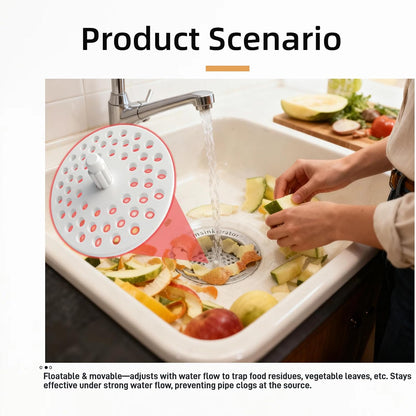 02-4021 White Plastic Disposal Sink Strainer (3.13in) is Suitable for Most Kitchen Drain Pipes, Replaces the Garbage Disposer Plug, and is Easy to Install a Basket Filter for Sink Drain Capture
