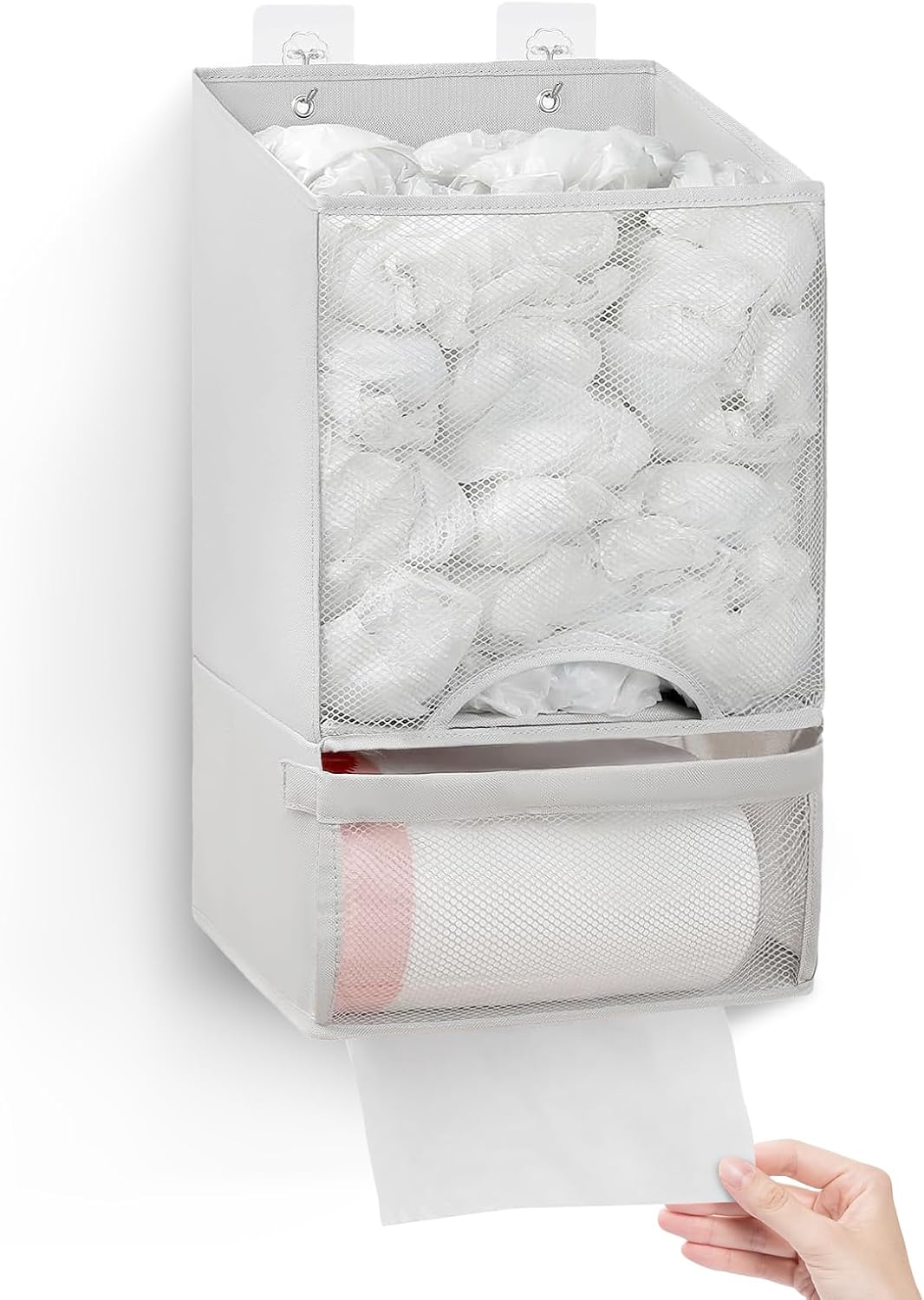 Plastic Bag Holder-Extra Large Bag Saver Dispenser Wall Mount Organizer Grocery Trash Roll Bag Holder Dispenser-Daily Storage Solution for Kitchen/Bathroom/Laundry/in-Home Recycling Bins