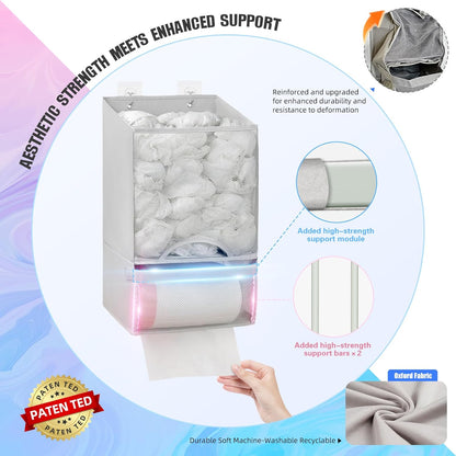 Plastic Bag Holder-Extra Large Bag Saver Dispenser Wall Mount Organizer Grocery Trash Roll Bag Holder Dispenser-Daily Storage Solution for Kitchen/Bathroom/Laundry/in-Home Recycling Bins