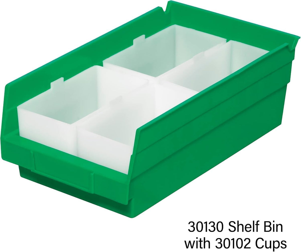 Akro-Mils 30130 Plastic Shelf Bins, Heavy Duty Storage Bins for Garage, Closet, and Drawer Organization, 12" x 6-1/2" x 4", Red, 12-Pack