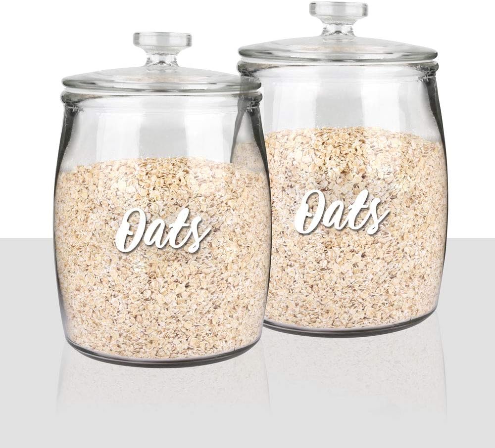 243 White Cursive Pantry Labels Stickers Set for Food Containers | Water Resistant Pantry Labels, Kitchen Organization Labels for Storage Containers, Jars, Canisters