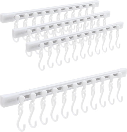 Kitchen Utensil Hanging Rrack - Hooks for Kitchen Utensils, No Drilling Wall Mounted Utensil Holder, Kitchen Rail Rack with 10 Hooks Hanger for Kitchen Bathroom (Pack of 2)