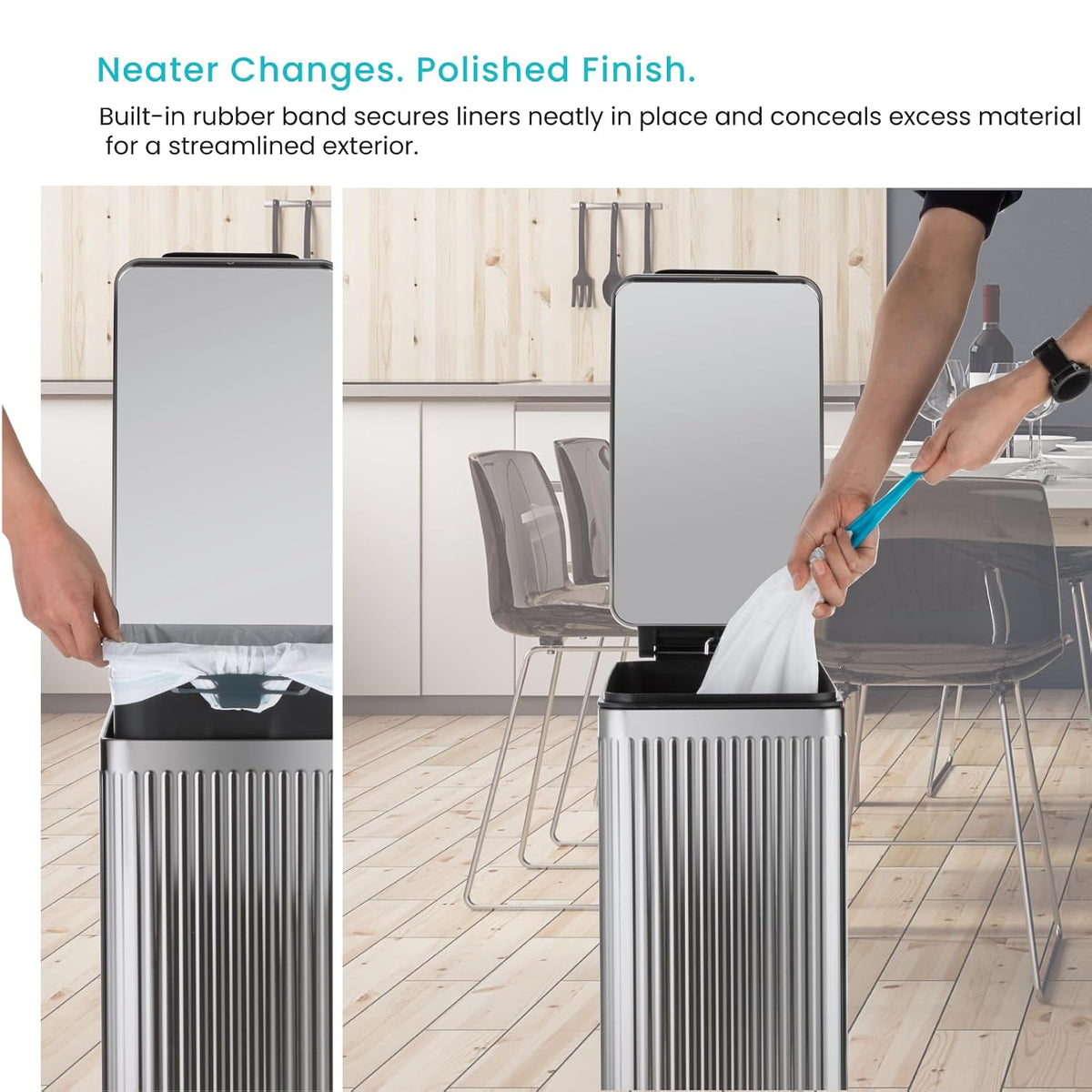 12 Gallon Kitchen Trash Can with Slim Fit Design