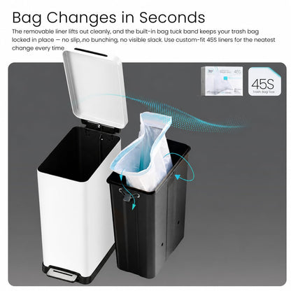 12 Gallon Kitchen Trash Can with Slim Fit Design