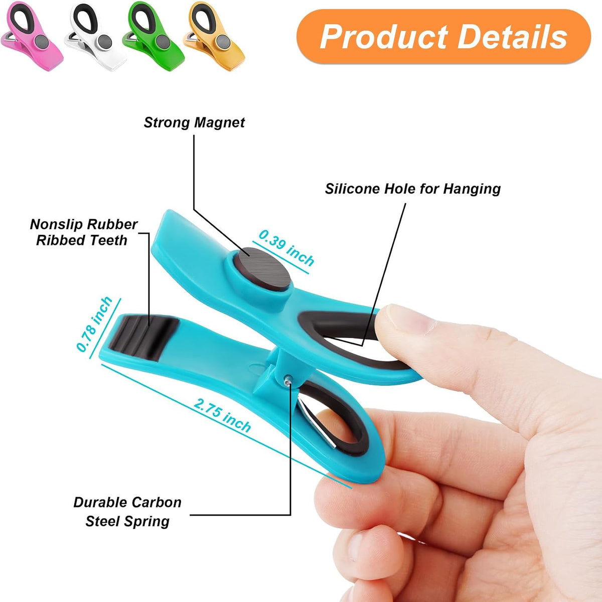 Chip Clips Bag Clips, Magnetic Bag Clip for Food Storage