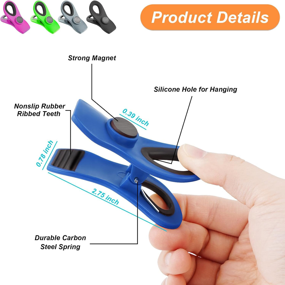 Chip Clips Bag Clips, Magnetic Bag Clip for Food Storage