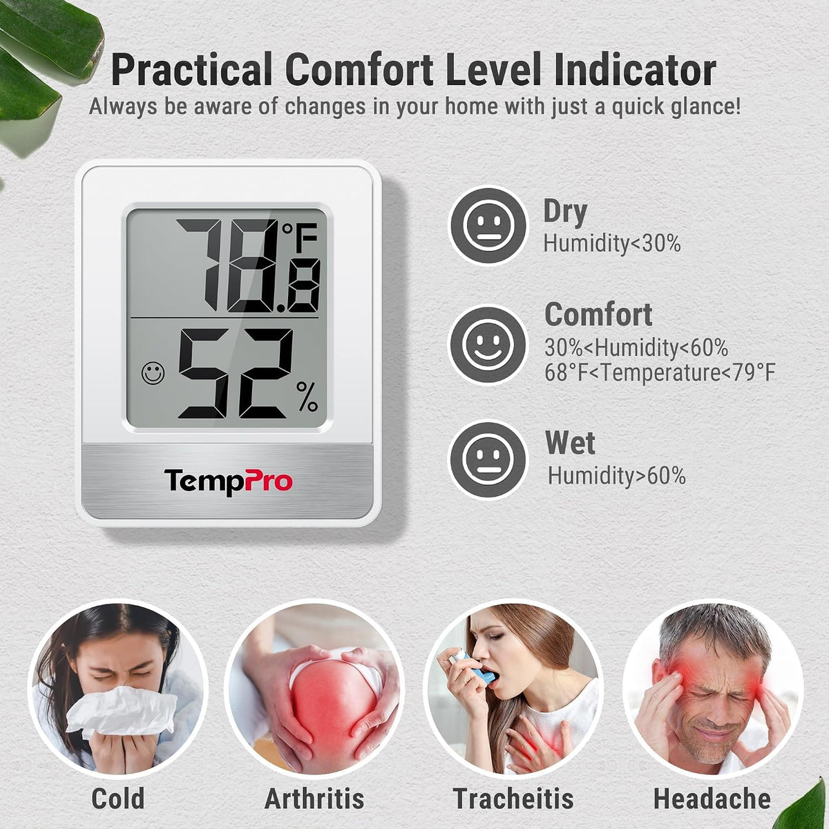 TempAir Digital Hygrometer Indoor Thermometer