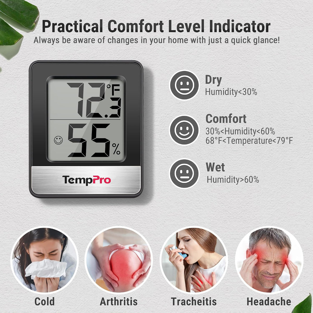 TempAir Digital Hygrometer Indoor Thermometer