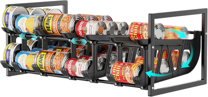Can Organizer for Pantry - Auto-Rolling, Expands to Hold 60 Cans