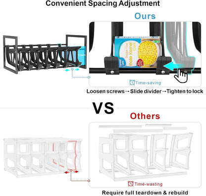 Can Organizer for Pantry - Auto-Rolling, Expands to Hold 60 Cans