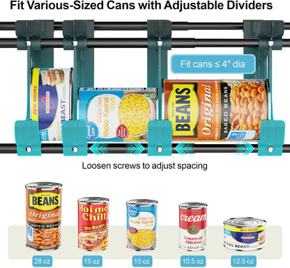 Can Organizer for Pantry - Auto-Rolling, Expands to Hold 60 Cans