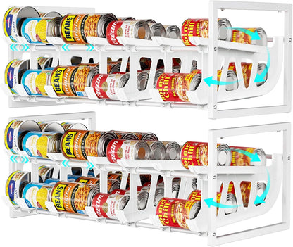 Can Organizer for Pantry - Auto-Rolling, Expands to Hold 60 Cans