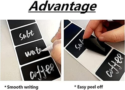 Wavy Shape Chalkboard Labels,Erasable Reusable Blackboard Stickers with 1 Liquid Chalk Pen,150 Pieces,for Jars, Spice, Craft, Home, Kitchen, Parties Decoration, Craft Rooms, Weddings