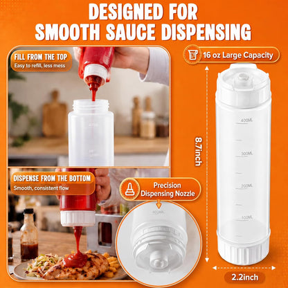 Wesiti Squeeze Bottle Holder with 8 Inverted Condiment Bottles Stainless Steel Sauce Organizer Rack with 2.64 Inch Openings for Restaurant Prep Station Commercial Kitchen Food Truck and BBQ
