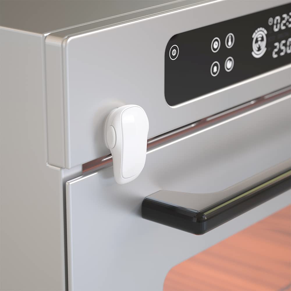 1 Pcs Baby Safety Oven Door Lock, Double Button Oven Lock for Kitchen Safety (Clear-Black)