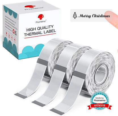 D30 Label Tape, Black on Transparent Clear Sticker Thermal Paper | for D30 D35 Q30 Q30S Label Maker, Self-Adhesive Label Maker Tape, 14mm x 30mm (0.55 x 1.18 Inch) 210 Labels/Roll, 3-Roll