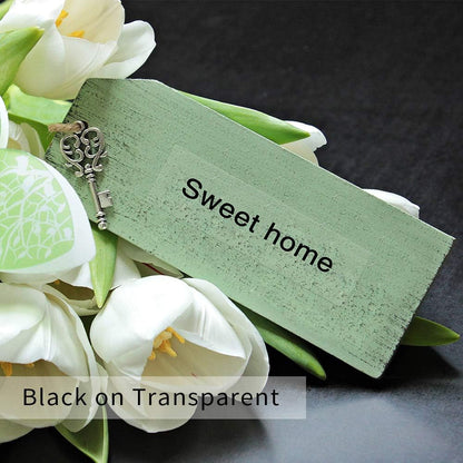 D30 Label Tape, Black on Transparent Clear Sticker Thermal Paper | for D30 D35 Q30 Q30S Label Maker, Self-Adhesive Label Maker Tape, 14mm x 30mm (0.55 x 1.18 Inch) 210 Labels/Roll, 3-Roll