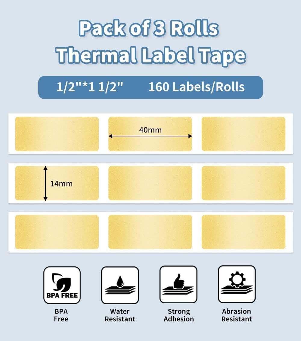 D30 Label Tape, Black on Transparent Clear Sticker Thermal Paper | for D30 D35 Q30 Q30S Label Maker, Self-Adhesive Label Maker Tape, 14mm x 30mm (0.55 x 1.18 Inch) 210 Labels/Roll, 3-Roll