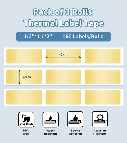 D30 Label Tape, Black on Transparent Clear Sticker Thermal Paper | for D30 D35 Q30 Q30S Label Maker, Self-Adhesive Label Maker Tape, 14mm x 30mm (0.55 x 1.18 Inch) 210 Labels/Roll, 3-Roll