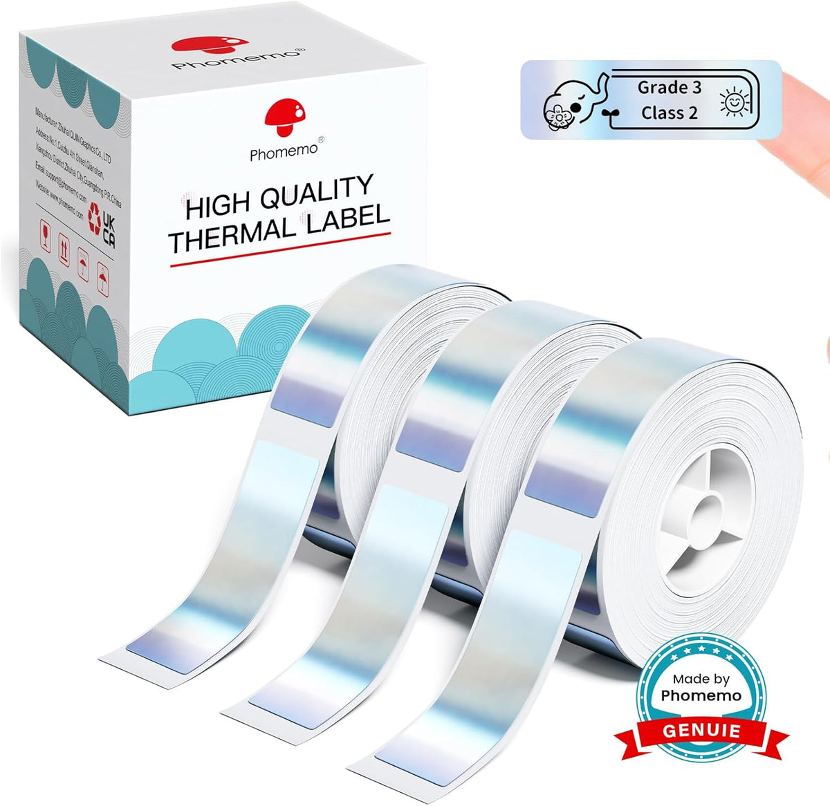 D30 Label Tape, Black on Transparent Clear Sticker Thermal Paper | for D30 D35 Q30 Q30S Label Maker, Self-Adhesive Label Maker Tape, 14mm x 30mm (0.55 x 1.18 Inch) 210 Labels/Roll, 3-Roll