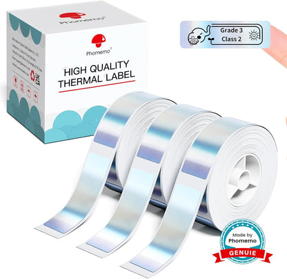 D30 Label Tape, Black on Transparent Clear Sticker Thermal Paper | for D30 D35 Q30 Q30S Label Maker, Self-Adhesive Label Maker Tape, 14mm x 30mm (0.55 x 1.18 Inch) 210 Labels/Roll, 3-Roll