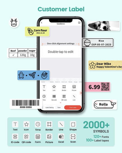 D30 Label Tape, Black on Transparent Clear Sticker Thermal Paper | for D30 D35 Q30 Q30S Label Maker, Self-Adhesive Label Maker Tape, 14mm x 30mm (0.55 x 1.18 Inch) 210 Labels/Roll, 3-Roll