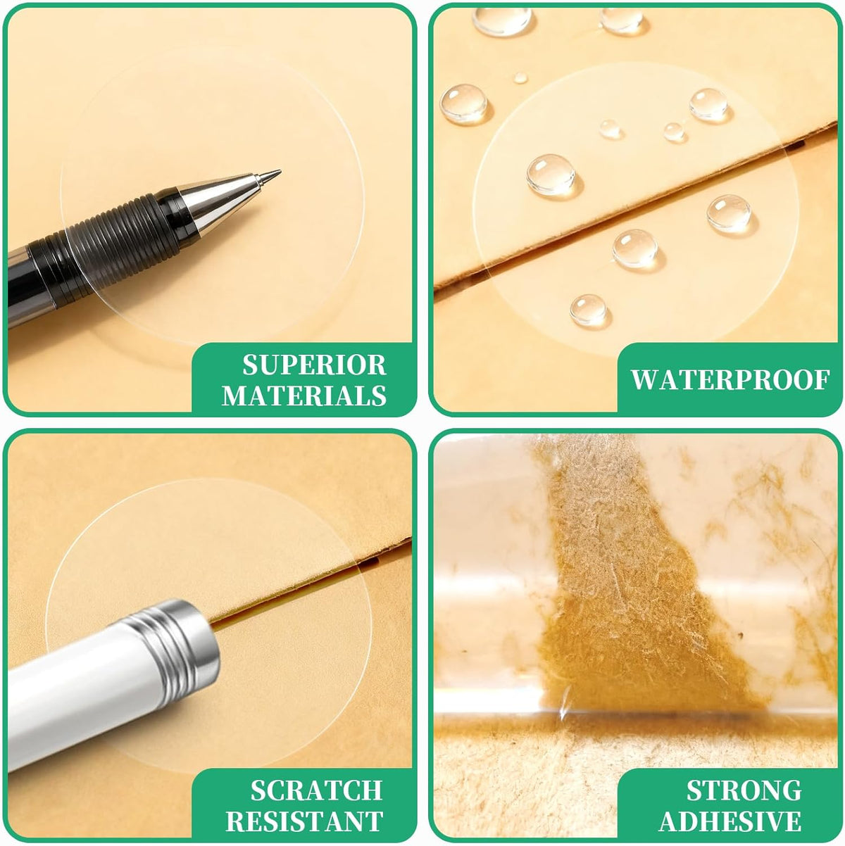 2 Inch Clear Round Sticker Seals, 1 Roll, 500 PCS | Transparent Pvc, Strong Self-Adhesive Backing Holds on Paper, Plastic, Glass and Cardboard