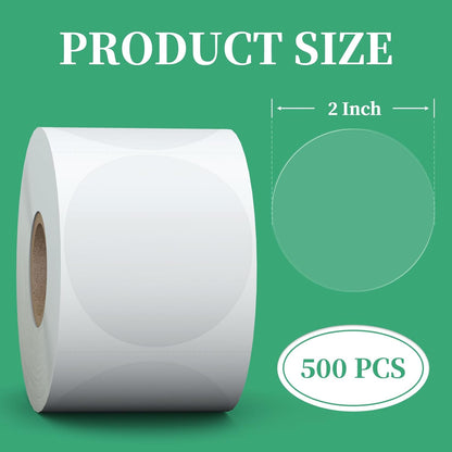 2 Inch Clear Round Sticker Seals, 1 Roll, 500 PCS | Transparent Pvc, Strong Self-Adhesive Backing Holds on Paper, Plastic, Glass and Cardboard