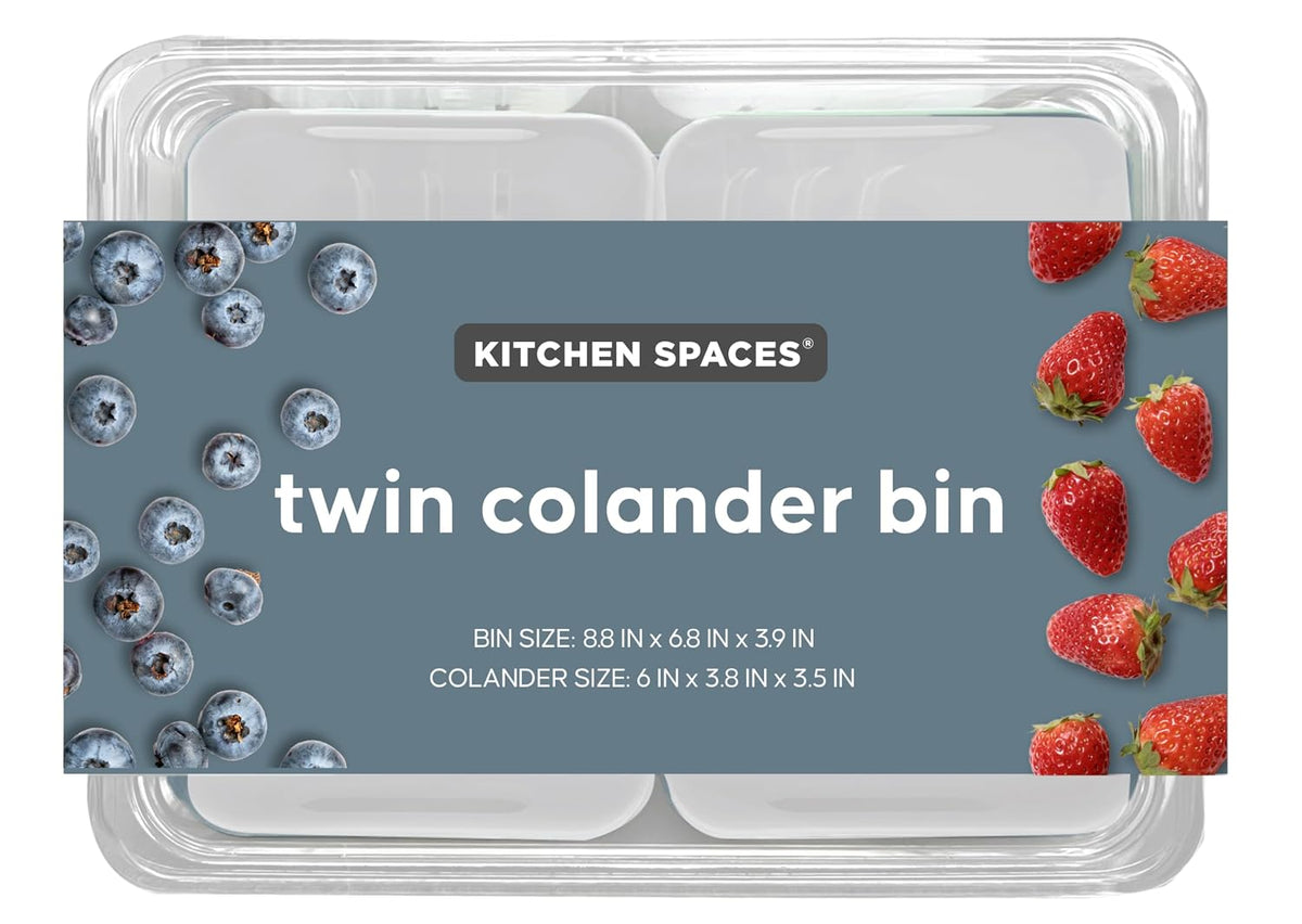 Colander Bin, Produce Saver, Fridge Organizer With Lid, Wash, Strain and Store, Great for Refrigerator, Freezer and Pantry, Medium, Mint Green, Pack of 1