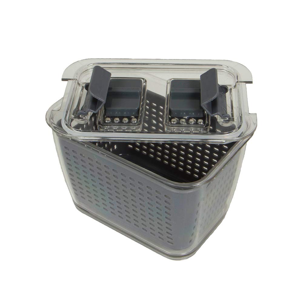 Colander Bin, Produce Saver, Fridge Organizer With Lid, Wash, Strain and Store, Great for Refrigerator, Freezer and Pantry, Medium, Mint Green, Pack of 1