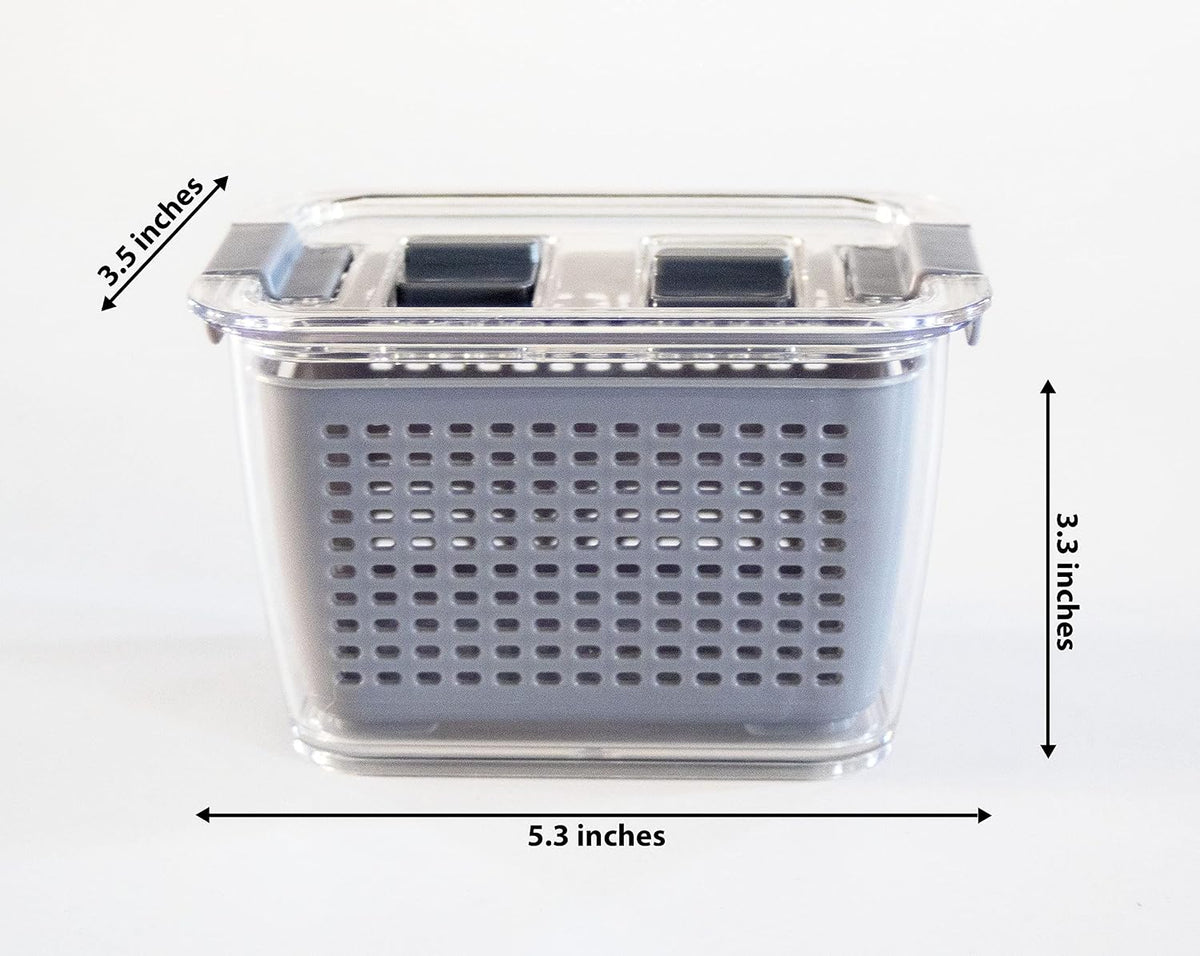Colander Bin, Produce Saver, Fridge Organizer With Lid, Wash, Strain and Store, Great for Refrigerator, Freezer and Pantry, Medium, Mint Green, Pack of 1