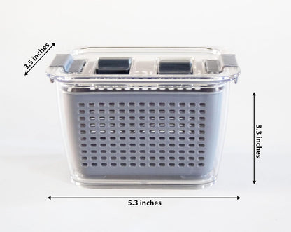 Colander Bin, Produce Saver, Fridge Organizer With Lid, Wash, Strain and Store, Great for Refrigerator, Freezer and Pantry, Medium, Mint Green, Pack of 1
