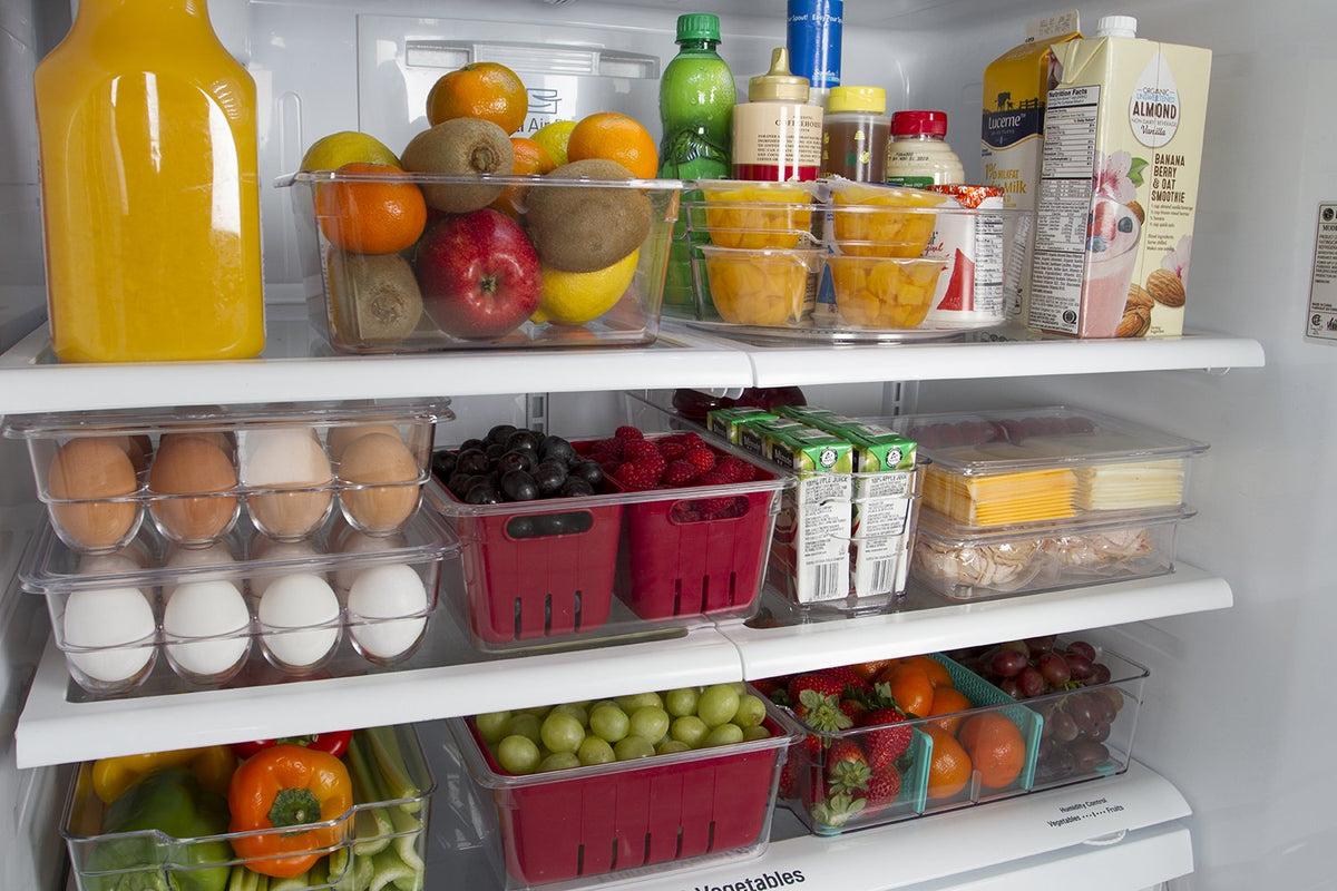 Colander Bin, Produce Saver, Fridge Organizer With Lid, Wash, Strain and Store, Great for Refrigerator, Freezer and Pantry, Medium, Mint Green, Pack of 1