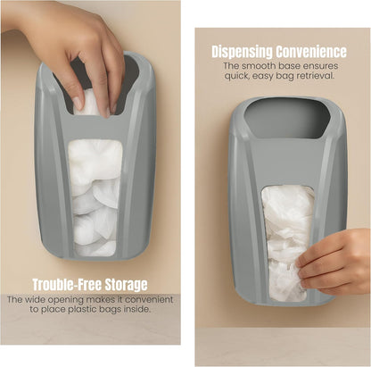 Plastic Bag Holder For Grocery Bags, Durable Plastic Bag Organizer Wall Mount, Storage Organizer & Saver for Grocery, Shopping & Trash Bags, White