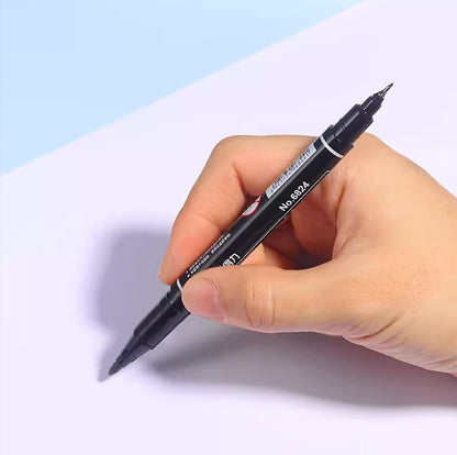 deli 12 Count Black Dual Tip Waterproof Permanent Marker Pens Bulk