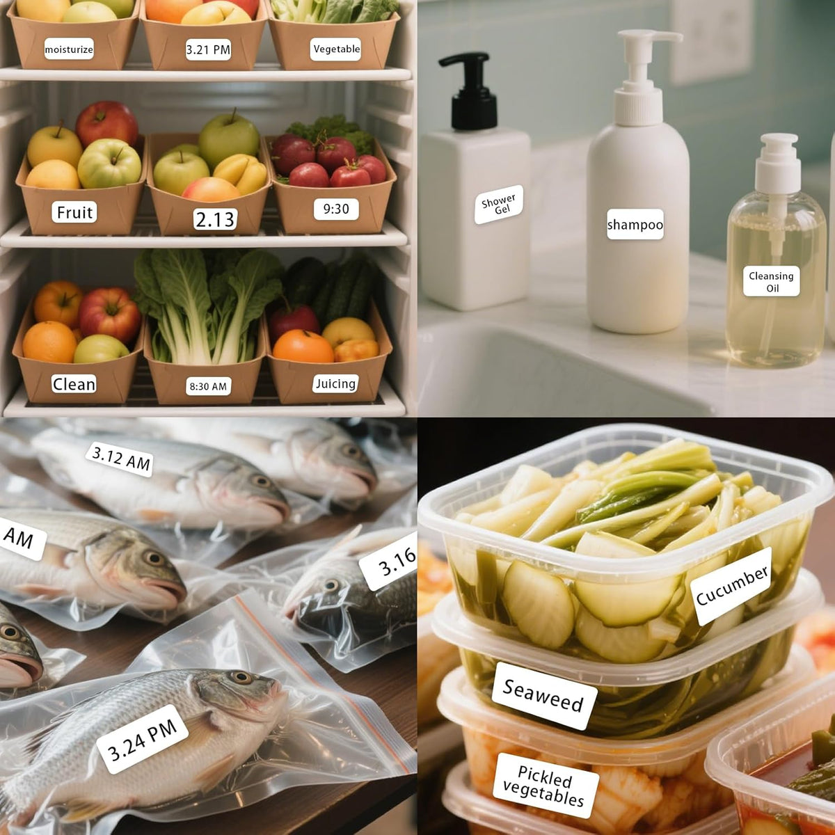 1000 Blank Removable Freezer Labels,Date Label 1x2 Inch Food Storage Stickers,Water Oil Resistant Easy Clean Leaves no Residue,for Kitchen,Restaurants,Markets,Food Containers,Jars