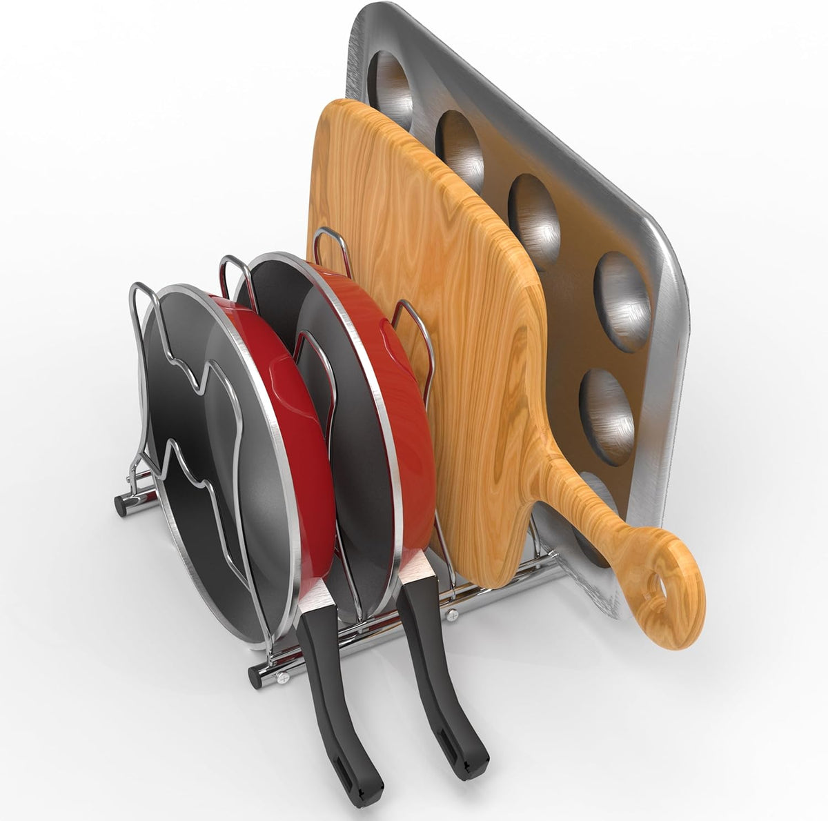 Cabinet Pantry Pot and Pan Organizer Holder Rack, Bronze