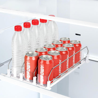 Drink Organizer for Fridge,Soda Can Organizer,Drink Dispenser for Fridge,Refrigerator Organizers and Storage Water Bottle Organizer,Holds up to 25 Cans,5 Row
