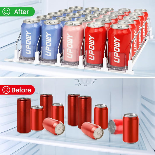 Drink Organizer for Fridge,Soda Can Organizer,Drink Dispenser for Fridge,Refrigerator Organizers and Storage Water Bottle Organizer,Holds up to 25 Cans,5 Row