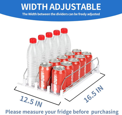 Drink Organizer for Fridge,Soda Can Organizer,Drink Dispenser for Fridge,Refrigerator Organizers and Storage Water Bottle Organizer,Holds up to 25 Cans,5 Row
