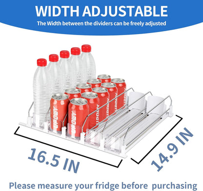 Drink Organizer for Fridge,Soda Can Organizer,Drink Dispenser for Fridge,Refrigerator Organizers and Storage Water Bottle Organizer,Holds up to 25 Cans,5 Row