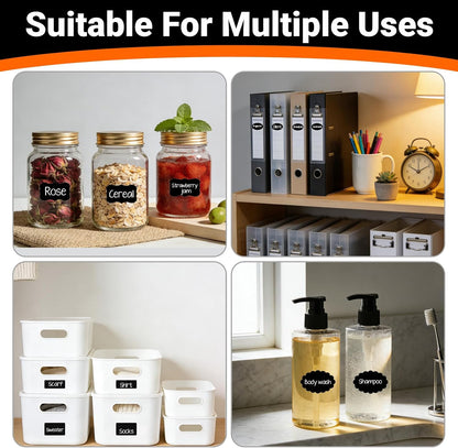 234PCS Removable Black Chalkboard Labels with Marker - Waterproof, No Residue Chalkboard Labels Multi-Size Labels for Food Containers, Mason Jars, Kitchen Pantry & Storage & Home Organization