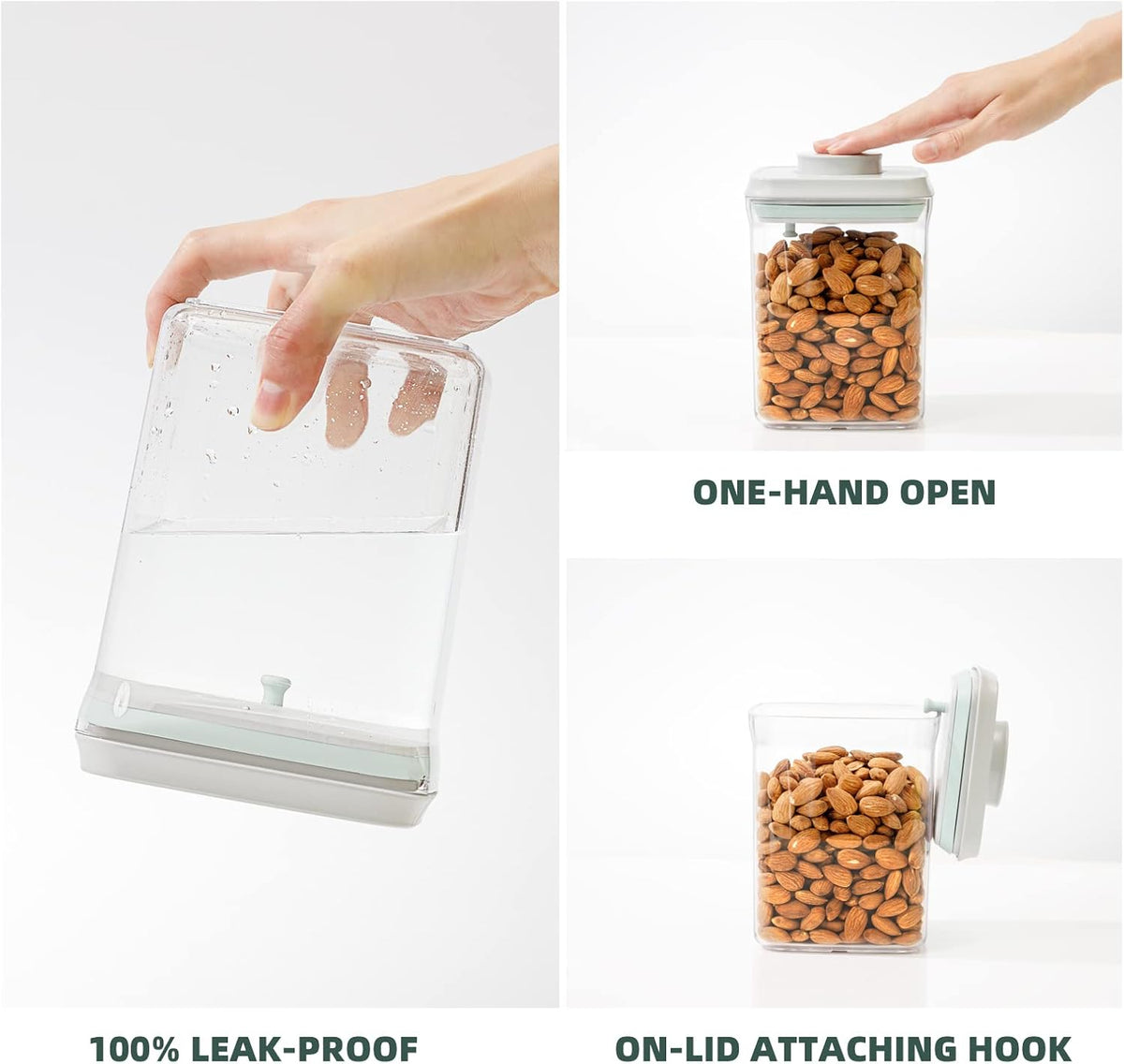 Airtight Food Storage Containers, 5 Sizes, Pop-Top Lids | Clear Stackable Pantry Canisters for Flour, Sugar, Cereal, Pasta, Oats, Coffee, Snacks and Everyday Home Baking Ingredients