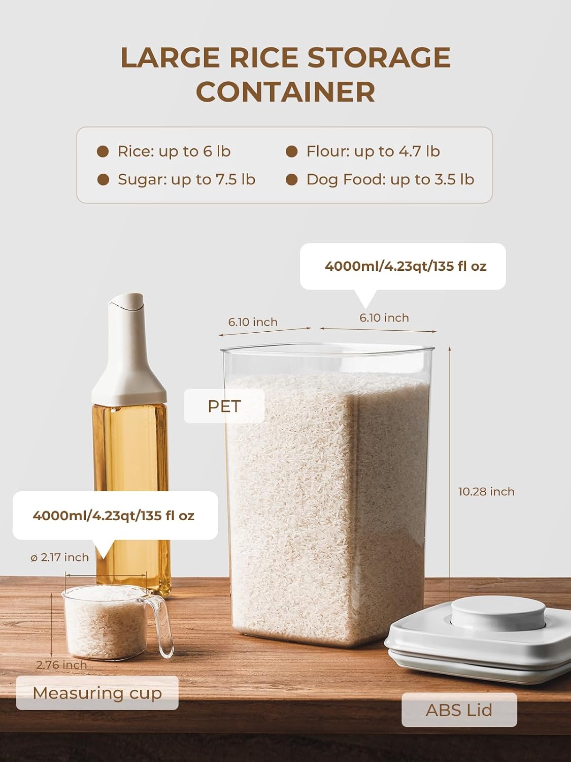 Airtight Food Storage Containers, 5 Sizes, Pop-Top Lids | Clear Stackable Pantry Canisters for Flour, Sugar, Cereal, Pasta, Oats, Coffee, Snacks and Everyday Home Baking Ingredients