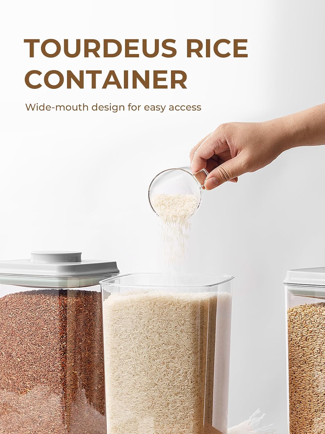 Airtight Food Storage Containers, 5 Sizes, Pop-Top Lids | Clear Stackable Pantry Canisters for Flour, Sugar, Cereal, Pasta, Oats, Coffee, Snacks and Everyday Home Baking Ingredients