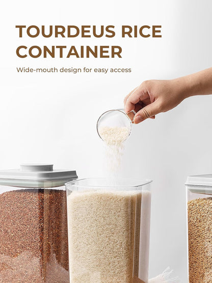 Airtight Food Storage Containers, 5 Sizes, Pop-Top Lids | Clear Stackable Pantry Canisters for Flour, Sugar, Cereal, Pasta, Oats, Coffee, Snacks and Everyday Home Baking Ingredients