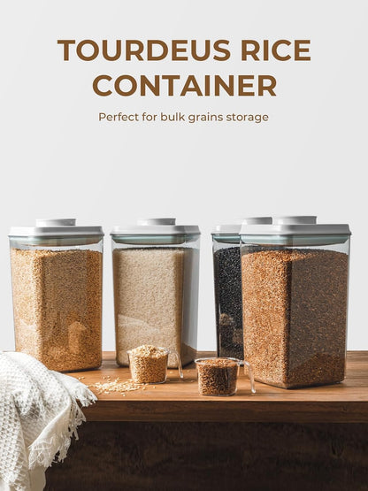 Airtight Food Storage Containers, 5 Sizes, Pop-Top Lids | Clear Stackable Pantry Canisters for Flour, Sugar, Cereal, Pasta, Oats, Coffee, Snacks and Everyday Home Baking Ingredients