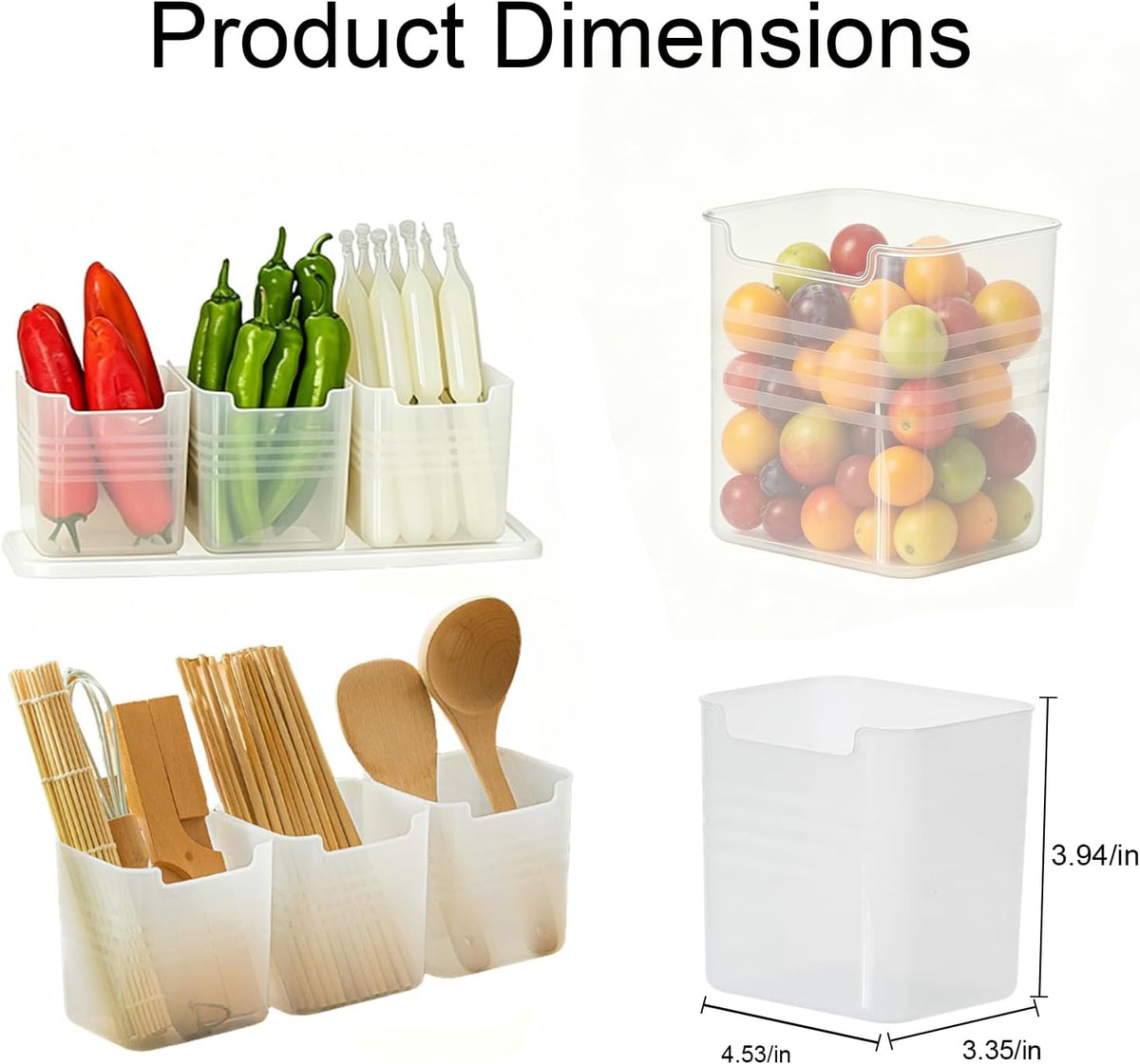 8Pcs Refrigerator Door Organizer Box,Fridge Side Door Storage Containers,Kitchen Organizer for Food, Spices, Condiments,Fruits,Garlic,Ginger,Herbs,Utensils,Small Tools,Pantry & Cabinet Organization