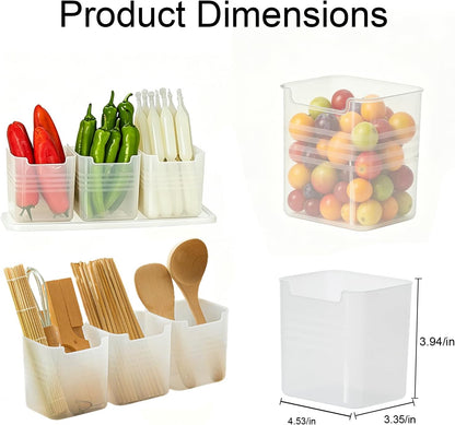 8Pcs Refrigerator Door Organizer Box,Fridge Side Door Storage Containers,Kitchen Organizer for Food, Spices, Condiments,Fruits,Garlic,Ginger,Herbs,Utensils,Small Tools,Pantry & Cabinet Organization
